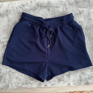Like New Navy Blue Pull-On Athletic Shorts with Side Pockets and Tie Waist Sz M